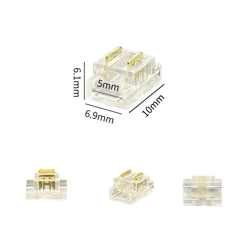 Clearhill 5mm 2 Pin 20 Light Strip Connector, Press-In Assembly,