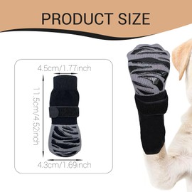 Katyjun Pack of 4 Dog Socks Non-Slip Socks for Dogs Non-Slip Socks Dog with Adjustable