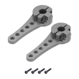 MECCANIXITY 2 Pcs Aluminum Servo Horn Long 25T Steering Arm 46mm Length Bright Gray Suitable for DIY RC Car/Boat/AirplanesBoat Model Accessories with M2.5 Screws