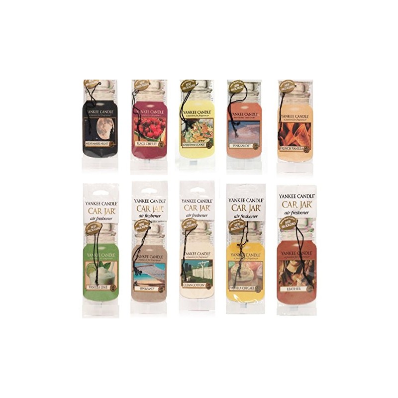 Yankee Candle Assorted Paper Car Jar Air Fresheners 10 Scents