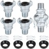 NPT Iron Air Hose Fittings, 4 Sets 3/4" Male End