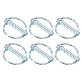 PATIKIL 5/16"x1-3/4" Heavy Duty Lynch Pin Assortment Kit, 6 Pcs 3 Point Round Linch Lock Pins Clips for Tractors Trailer Farm Trucks Mowers, Silver Tone(M8x45mm)