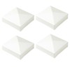 Zadery White 4 Packs 3.5" Pyramid Fence Post Caps, PVC
