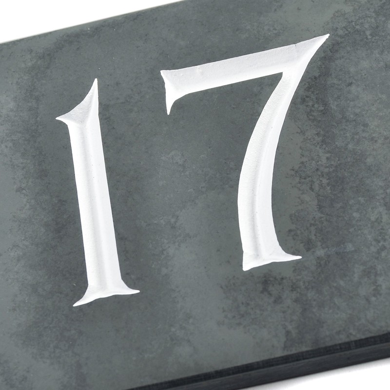 Slate Engraved House Number 17