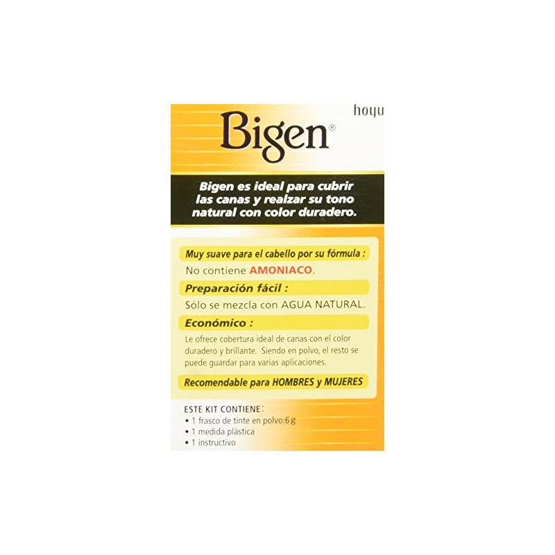 Bigen Tinte Polvo, Castaño Medio, 29.01 gr