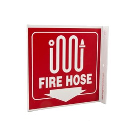 ZING 2559 Eco Safety L Sign, Fire Hose, 7Hx2.5Wx7D, Recycled Plastic