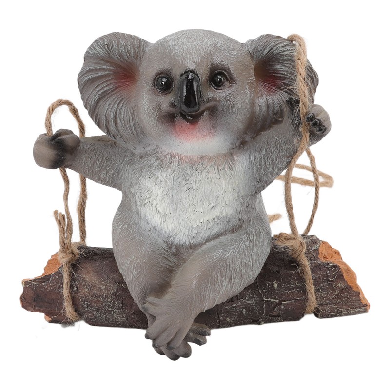 Swing Koala Sculpture Cartoon Synthetic Resin Animal Statues Decoration for