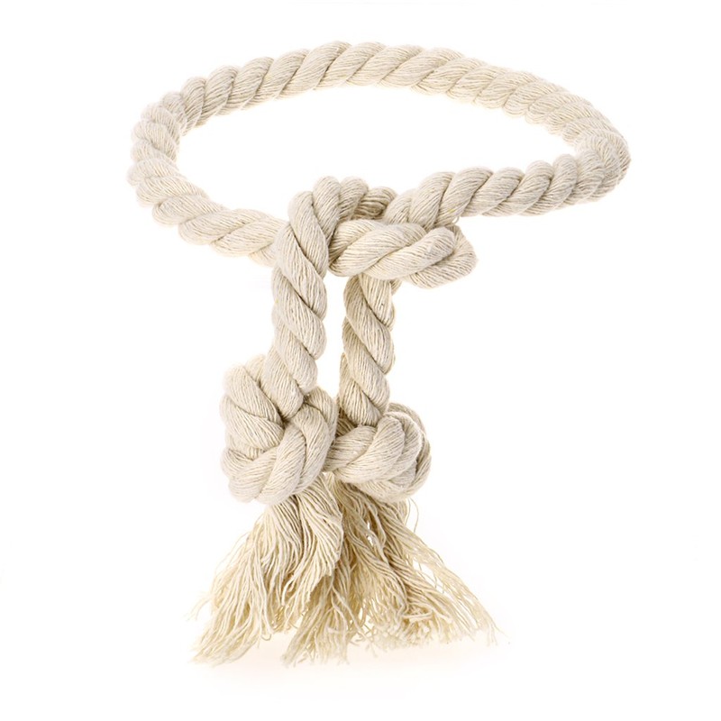 BTSKY 2 Pieces Natural Cotton Curtain Rope Tiebacks-Handmade Curtain Decorative