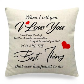 ZFENGYYUAN to Girlfriend Boyfriend Wife Husband Gifts Throw Pillow Cover I Love You Gifts Valentine's Day Anniversary Birthday home Decorative Linen Pillow Case Cushion Cover for Sofa car 45x45cm