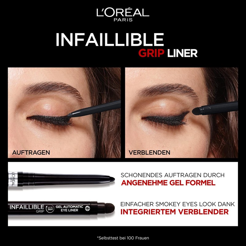 L'Oréal Paris Waterproof Eyeliner with Gel Formula and Integrated Sponge