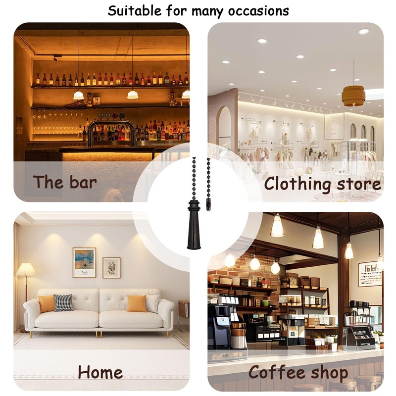 AYNKH 2 Pcs Black Retro Pull Cord Handle, Lighthouse-Shaped Cord