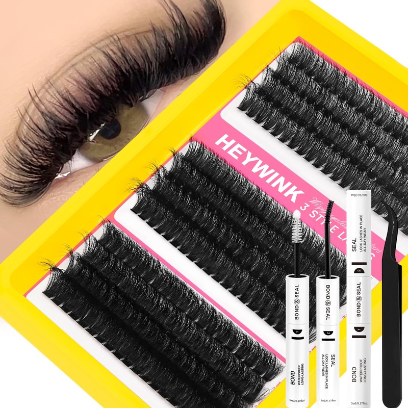 HEYWINK Lash Clusters Kit 60D 80D 100D Thick Cluster Eyelash
