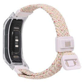 C2D JOY Braided Nylon band Compatible with vivosmart 5 Activity Tracker Replacement Watchband with Transparent Case-Starlight