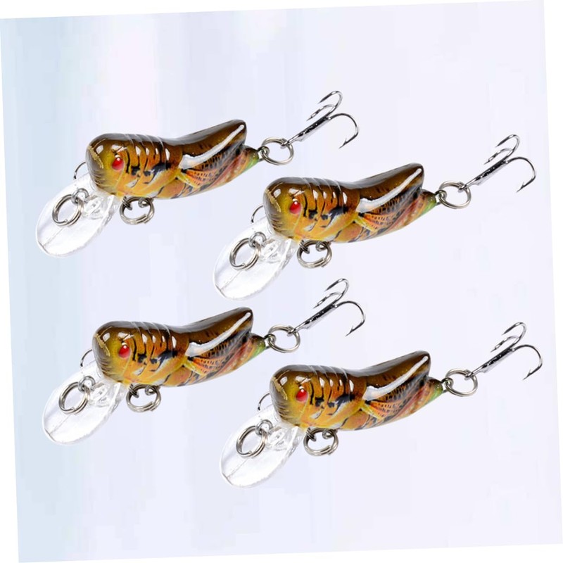 KOMBIUDA 4pcs Grass Carp Simulation Lures Lifelike Fishing Baits for
