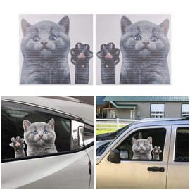 Cat Car Side Window Decal Vinyl Sticker Perforated Funny Car Window Decal Left and Right Side Window Cling, 11.81'' x 11.02''