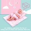 Doll Bedding 2 Pc. Set Pink Rabbit Print Bedding Pad/Mattress/Blanket
