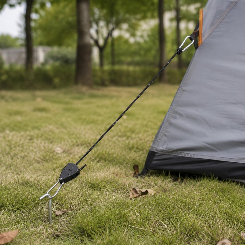 6 Pcs Tent Guy Ropes, 4 m×4 mm, Reflective, Nylon,