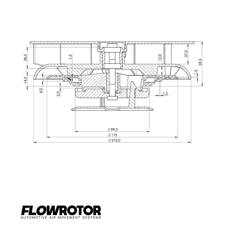 FLOWROTOR Low Profile Rotary Van Roof Vent Wind Driven Rotating