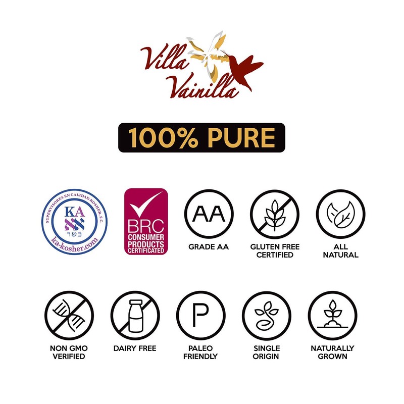 Villa Vainilla Pure Vanilla Extract - Premium Concentrated, Real, Natural,