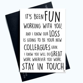 Colleague Leaving Card Coworker Leaving Funny New Job Card Good Luck Congrats New Job Goodbye Leaving Job Work Colleague Stay in Touch PC602