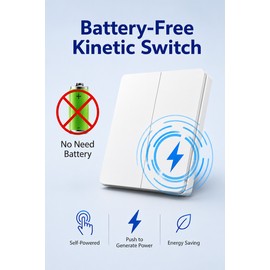 Self-Powered Wireless Light Switch Kit for Home Lighting – Battery-Free 433MHz RF Remote Wall Switch with Mini Receiver for AC 110-250V