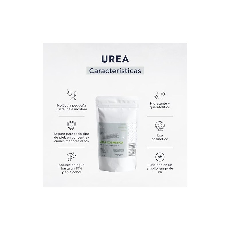 Hebbe - Urea Cosmética Hidratante y Exfoliante para la Piel,