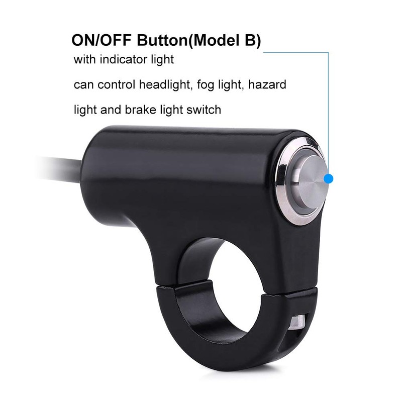 Motorcycle Mini Switch 50A, Keenso 7/8" 22mm Aluminum Alloy Switch