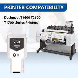 Compatible Ink Cartridge Replacement for HP 730 High Yield 300ml Ink Replacement for Designjet T1600 T1700 T2600 MFP Series Printer (Grey)