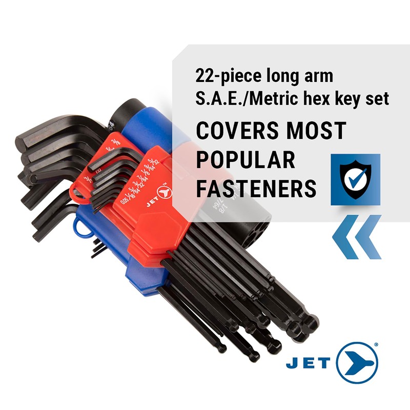 JET SAE & Metric Ball Nose Hex Key Set -