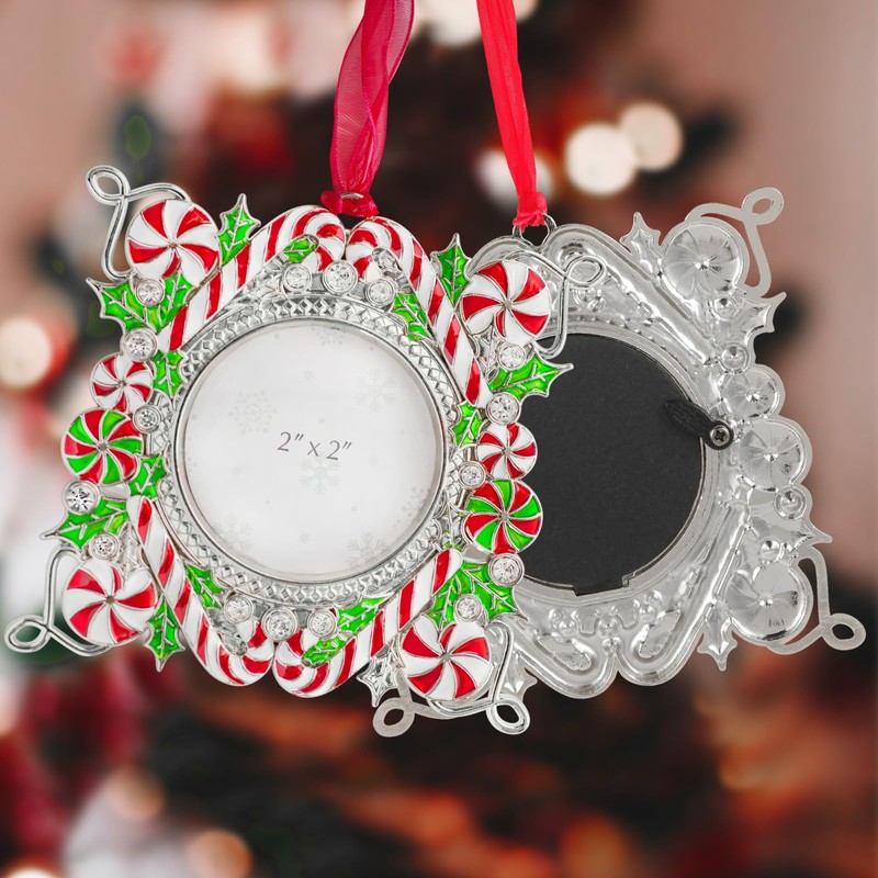 NEYEABL 【Christmas Tree Candy Frame Ornaments】 2" Photo Candy Shape