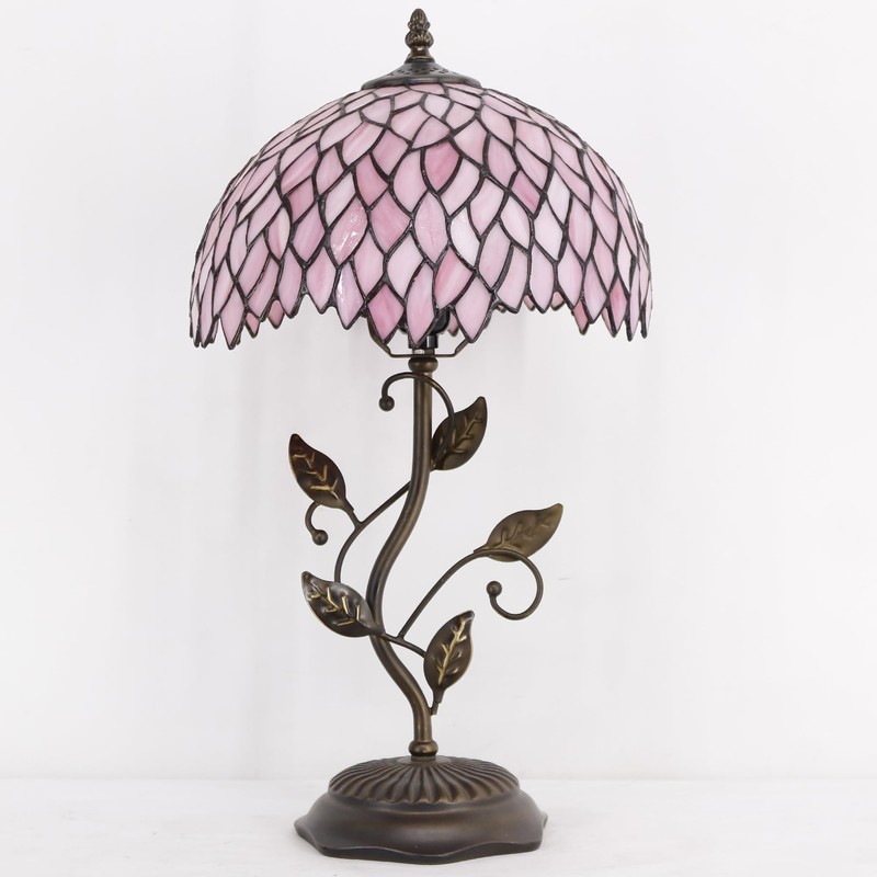 LXHCYOU Tiffany Table Lamp, Stained Glass Desk Light, W12H19 Inch,