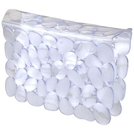 iDesign Pebblz Vinyl Sink Saddle, Glassware Protector for Kitchen, Bathroom Pots, Pans, Dishes, 11.5" x 10" - Clear