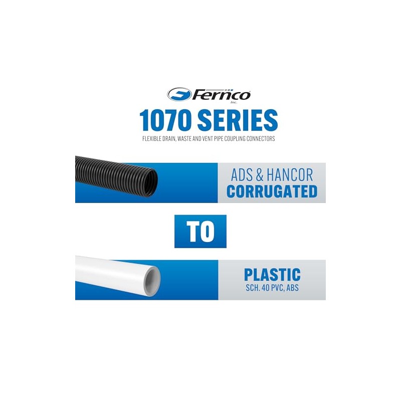 Fernco P1070-66 Flexible PVC Corrugated Pipe Coupling for ADS and
