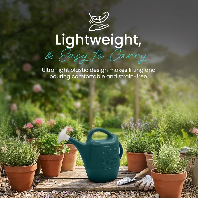 Union Products Watering Can, 2 Gallon Plastic Gardening Water Jug