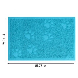 Darkyazi Cat Litter Box Mat for Floor Litter Trapping Mat Non-Slip Backing, Scatter Control, Easy Clean, Water Resistant, Soft on Paws (15.75" x 11.75",Lake Blue)