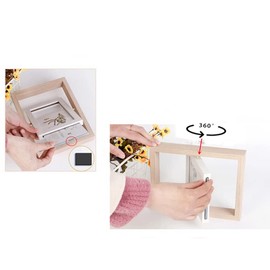 JOSON Rotating Photo Frame, Antique Rotating DIY Desktop Floating Photo Frame (4x6) (Grey)