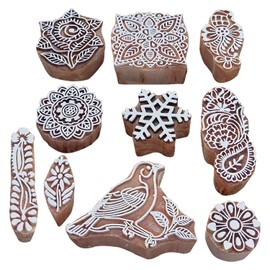 Royal Kraft Assorted Wooden Block Printing Stamps (Set of 10) Bulk01_10A