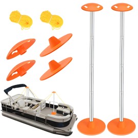 Tuszom 2 Pack Boat Cover Support Pole, Adjustable Steel Support Pole System with Ropes for Boat Cover