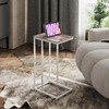 WLIVE Greige Side Tables Living Room, C Shaped End Table