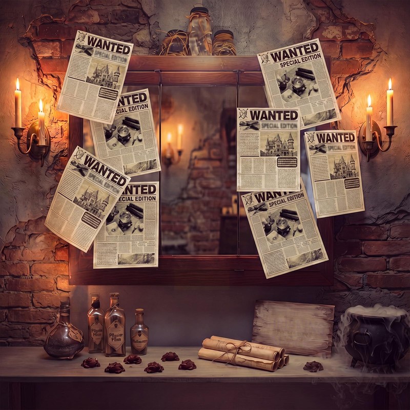 20 Pcs Magical Wizard Party Decor Hanging Newspaper Ornaments