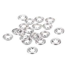 sourcing map M5 Washer 4.6mm I.D. 12mm O.D. Internal Tooth Lock Washers Push-On Locking Speed Clip 304 Stainless Steel 20pcs