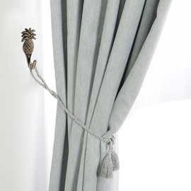 FAPBADRI Multipurpose Hooks, Used to Hang Clothes, Bags, Coats, Curtain Hold Backs, Keys, Colour - Antique Gold, Material - Brass, Pineapple Design, Screws and Wallplugs Included, Pack of 4 Pieces