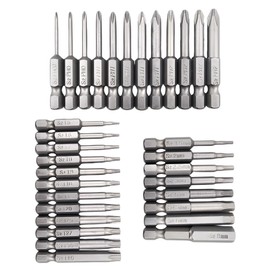 Makita Haikoki Compatible Driver Bit Set of 32 Plus Torx Hexagonal 0.25 inches (6.35 mm) Magnet, Magnet, Electric Screwdriver, Impact