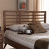 Baxton Studio Salome Mid-Century Wood Slat Queen Headboard in Walnut