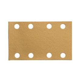 Mirka Gold Universal Sandpaper 81 x 133 mm Velcro 8-Hole/Grain P80, Pack of 50, for Sanding Plaster, Spatula, Chipboard, Wood, Varnish