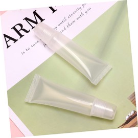 Healvian 50pcs Lip Cream Tubes Empty Lip Gloss Tube Lip Balm Clear Lip Gloss Tubes Sample Packing Tubes Lip Gloss Squeeze Tube Balm Containers Tube Cosmetic Lip Gloss Tubes Clear Hose White