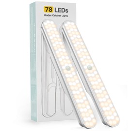 Rossetta Under Cabinet Lights, 78 LED Lights Battery Operated Motion Sensor Light Indoor, Wireless Rechargeable Dimmable Closet Lights Under Cabinet Lighting for Kitchen Closet Stairs Hallway