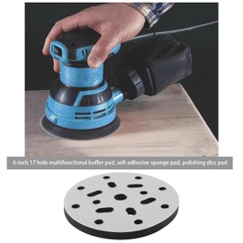 eMagTech 150mm 6 Inch Soft Sponge Interface Pad Compatible with Makita Bo6030 & Bo6040 Hook and Loop Sanding Disc 17 Holes Replacement Polishing Cushion Pad