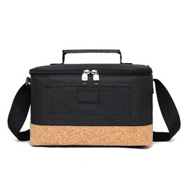 Nanxson Insulated Freezable Lunch Bag Leakproof Cooler Tote Large Lunch Pail Picnic Beach Food Bag with Adjustable Shoulder Strap (7L,Black)