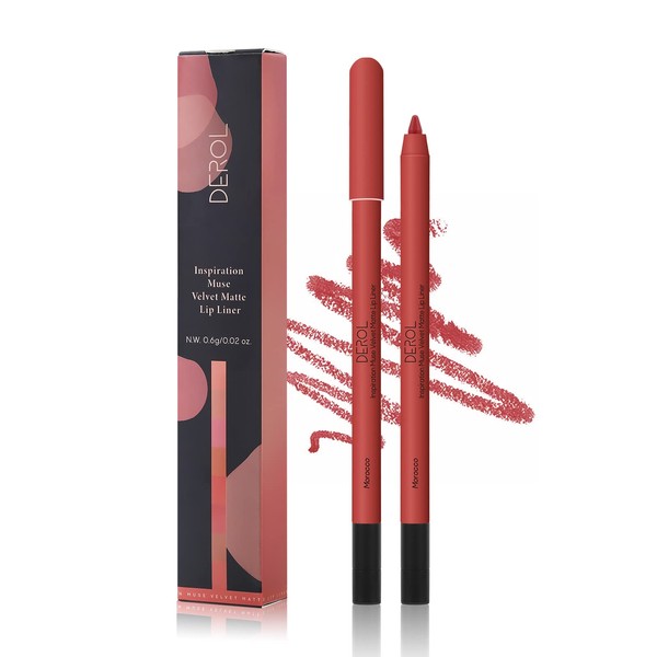 KISSIO Lip Liner,Creamy Lip Liner Pencil,Long Lasting Lip Liner with Sharppens,Matte Lip Liner Smooth and Soft,Non-Dry,Easy to Use,Cruelty free,0.02 oz (08#Morocco)